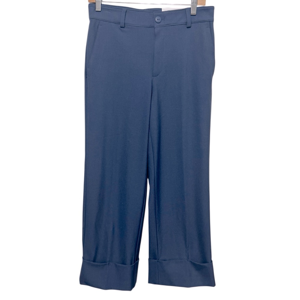 LOFT Blue Wide-Leg Crop Pants | Cuffed‎ Hem | Size 4 | NWT